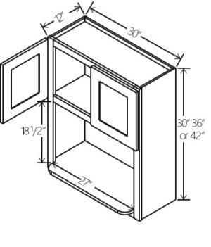 Microwave Wall Cabinet 30"W x 42"H x 12"D