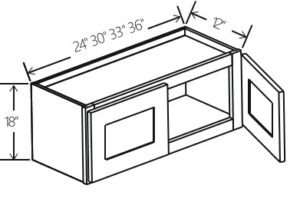Wall Cabinet Double Doors 24"W x 18"H x 12"D