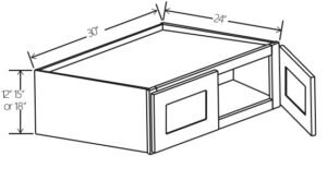 Refrigerator Wall Cabinet Double doors 30"W x 12"H x 24"D