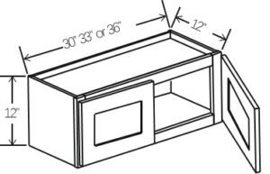 Wall Cabinet Double Doors 33"W x 15"H x 12"D