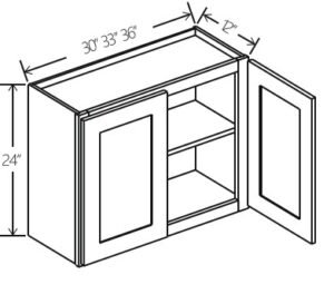 Wall Cabinet Double Doors 30"W x 24"H x 12"D
