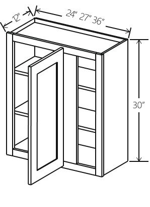 Wall Blind Corner Cabinet 36"W x 30"H x 12"D