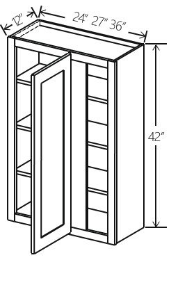 Wall Blind Corner Cabinet 36"W x 42"H x 12"D